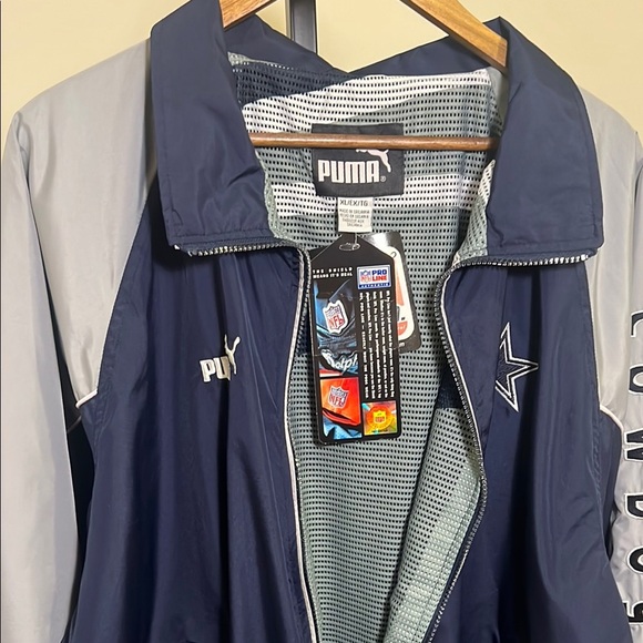 Puma Men's Navy and Gray Cowboys Jacket, men’s XL - Picture 2 of 5
